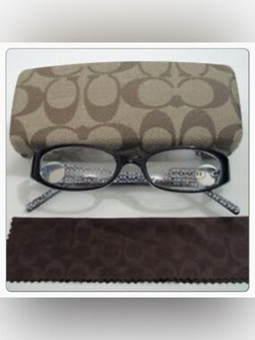 COACH Mallory 6582 Eyeglasses – Black Signature Print Arms Includes Case